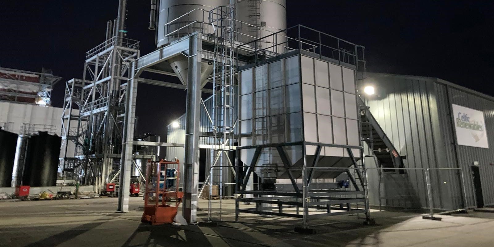 A biofuel production plant in Grangemouth, Scotland